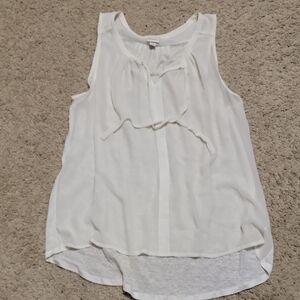 Merona White Ruffled Sleeveless Blouse